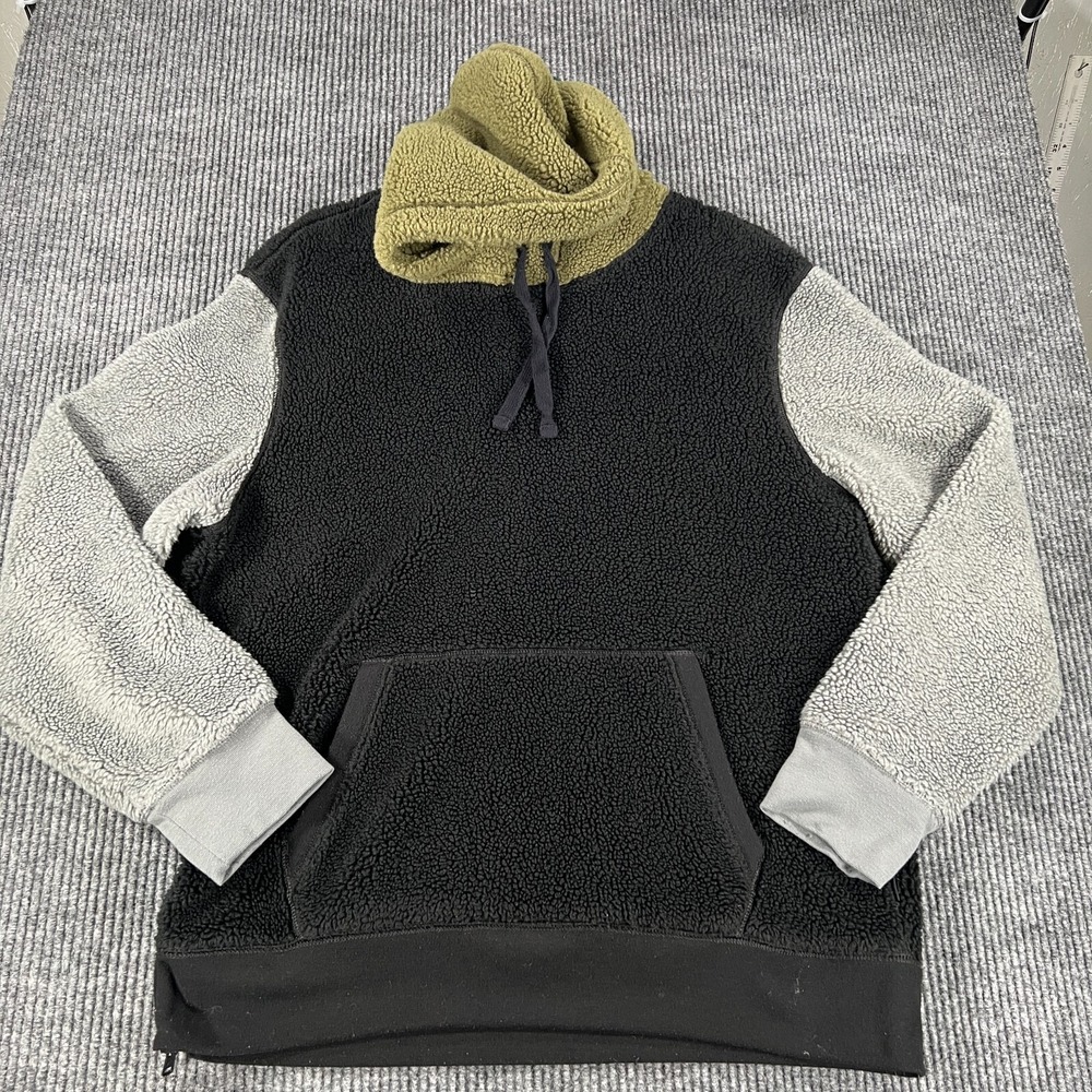 American Eagle Sweatshirt Hoodie Mens Large Black Long Sleeve Heavyweight Fleece